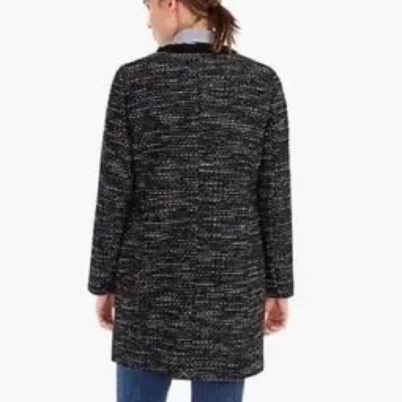 NWT J. Crew Tweed Lurex Lady Day Coat Braided Trim in Black and White Size 6 - Picture 3 of 15